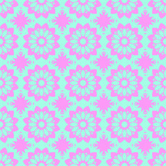 Blue and pink pastel happy fabric pattern