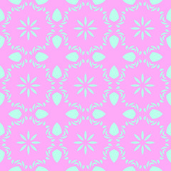 Pink and blue beauty flat pattern