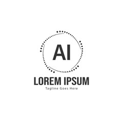 AI Letter Logo Design. Creative Modern AI Letters Icon Illustration