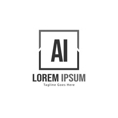 AI Letter Logo Design. Creative Modern AI Letters Icon Illustration