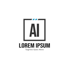 AI Letter Logo Design. Creative Modern AI Letters Icon Illustration