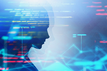 Woman head, network and machine learning