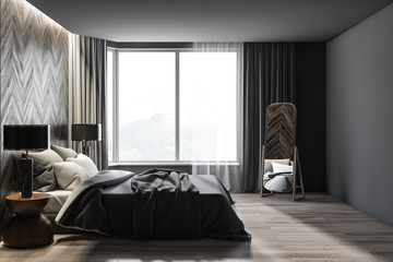 Side view of master bedroom with mirror