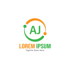 AJ Letter Logo Design. Creative Modern AJ Letters Icon Illustration