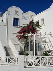 Romantic still life in front of house on Santorini island