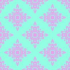 Blue pink beautiful pattern with floral element
