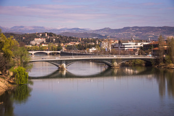 Fototapeta na wymiar Bridge in the San Bonifacio region , Italy,Verona,2019