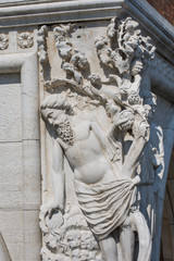 Ducal Palace  exterior scupltures ,Venice - Italy ,March 2019