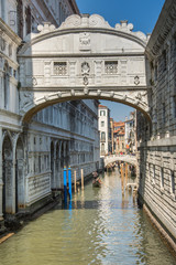 Ponte del Sospiri ,Bridge of Sighs at Doge's Palace, in Venice, Italy,2019