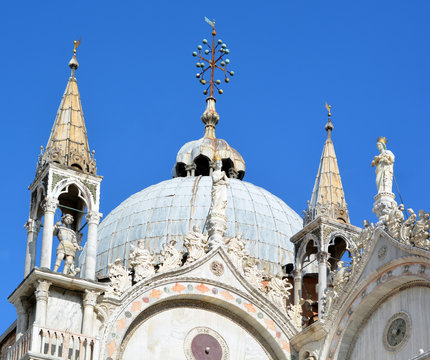 The Facade Of San Marco Basilica In Venice The Patriarchal Cathedral Basilica Of Saint Mark Is The Cathedral Church Of The Roman Catholic Archdiocese Of Venice