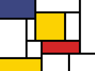 colorful rectangles; mondrian style