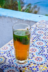 Traditional Moroccan Tea, Coffee Hafa Tangier, Morocco