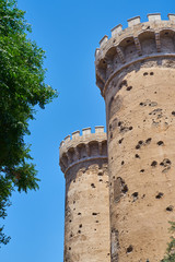 Ancient walled gates of valencia.Torres de Quart or Puerta de Quart