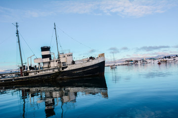 The port of Ushuaia in winter.