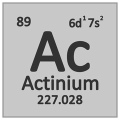 Periodic table element actinium icon.