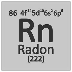 Periodic table element radon icon.