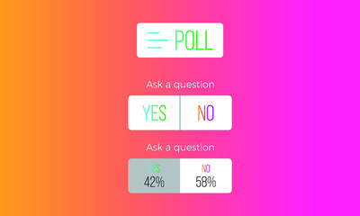 Buttons for social media. Template a poll social media. Vector illustration