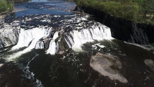 Cohoes Falls on Mohawk River, aerial