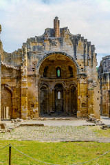 Old stone ruins of the abbey of Alet les Bains in Aude, France