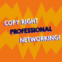 Writing note showing Copy Right Professional Networking. Business photo showcasing Secure modern connection network Geometric Design Zigzag Blank Text Space for Poster Advertisement