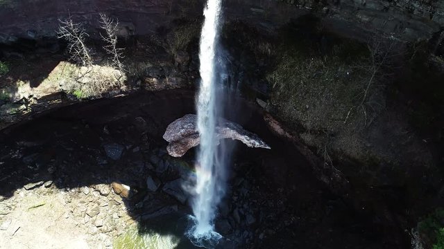 Aerial, tall Kaaterskill Falls