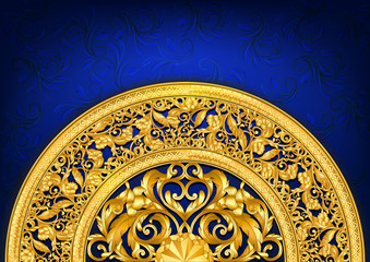 gold baroque ornament template background