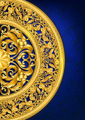 gold baroque ornament template background