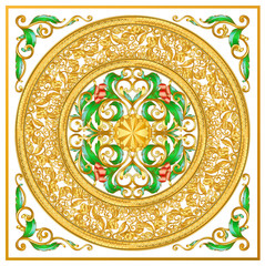 golden ornamental template background