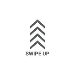 Swipe up arrows button vector, isolated on white background