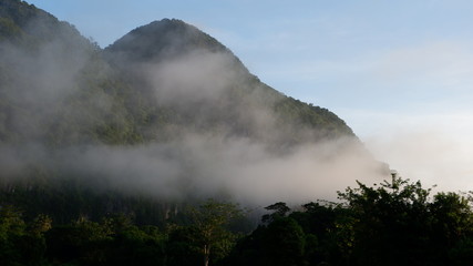 clouds over mountains