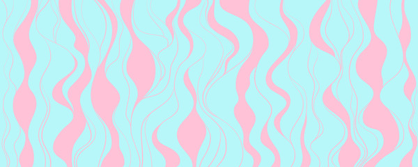 Wavy background. Hand drawn waves. Seamless wallpaper on horizontally surface. Stripe texture with many lines. Waved pattern. Colored illustration for banners, flyers or posters