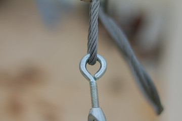 Wire rope. Steel cable when installing the structures outdoor.