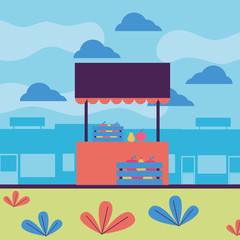 landscape city urban fruits tropical booth market