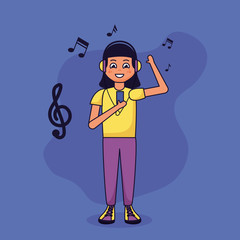 Fototapeta premium people listening music