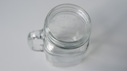 Empty transparent drinking jar