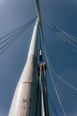 mast and rigging of cruise ship