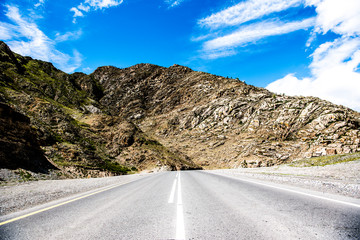 Beautiful Altai road in spring