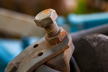 rusty bolt and thread close-up