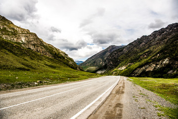 Beautiful Altai road in spring