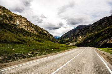 Beautiful Altai road in spring