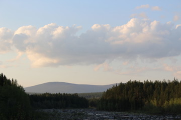 sunset over lake