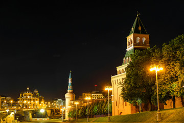 Fototapeta na wymiar Moscow, Russia - May, 20, 2019: Moscow Kremlin at night