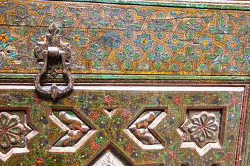 Beautiful detail work in a very old kasbah in Morocco