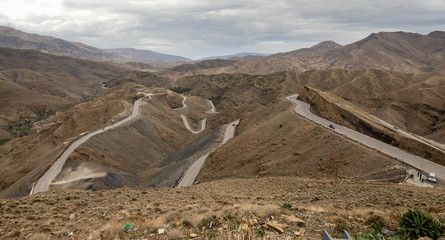 The twisting  roads of the Atlas Mountains