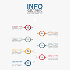 Fototapeta na wymiar Vector iInfographic template for business, presentations, web design, 7 options.