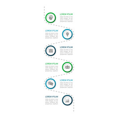 Vector iInfographic template for business, presentations, web design, 6 options.