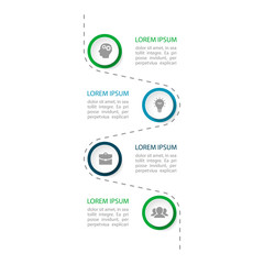Vector iInfographic template for business, presentations, web design, 4 options.