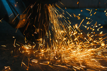 Sparks from the welding