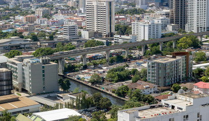 Naklejka premium widok panoramy Krajobraz miasta Bangkoku