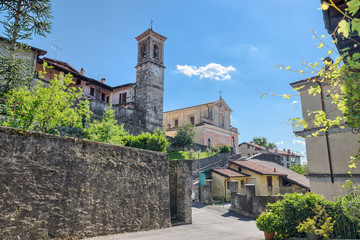 Historic center of Azzio, village in north Italy on the edge of the Campo dei Fiori regional park,...